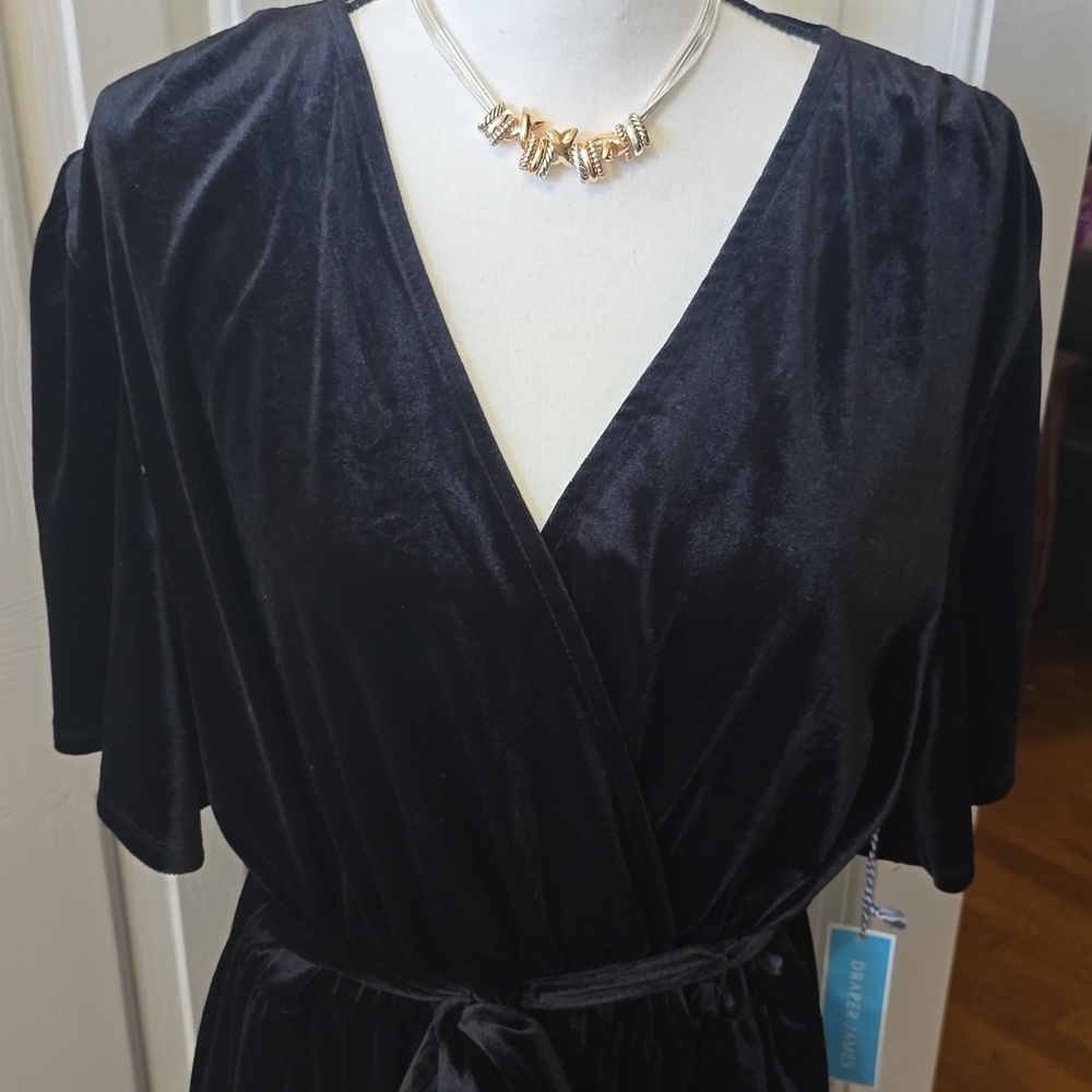 DRAPER JAMES WOMEN'S PLUS SIZE BLACK VELVETEEN DRESS SIZE XXL